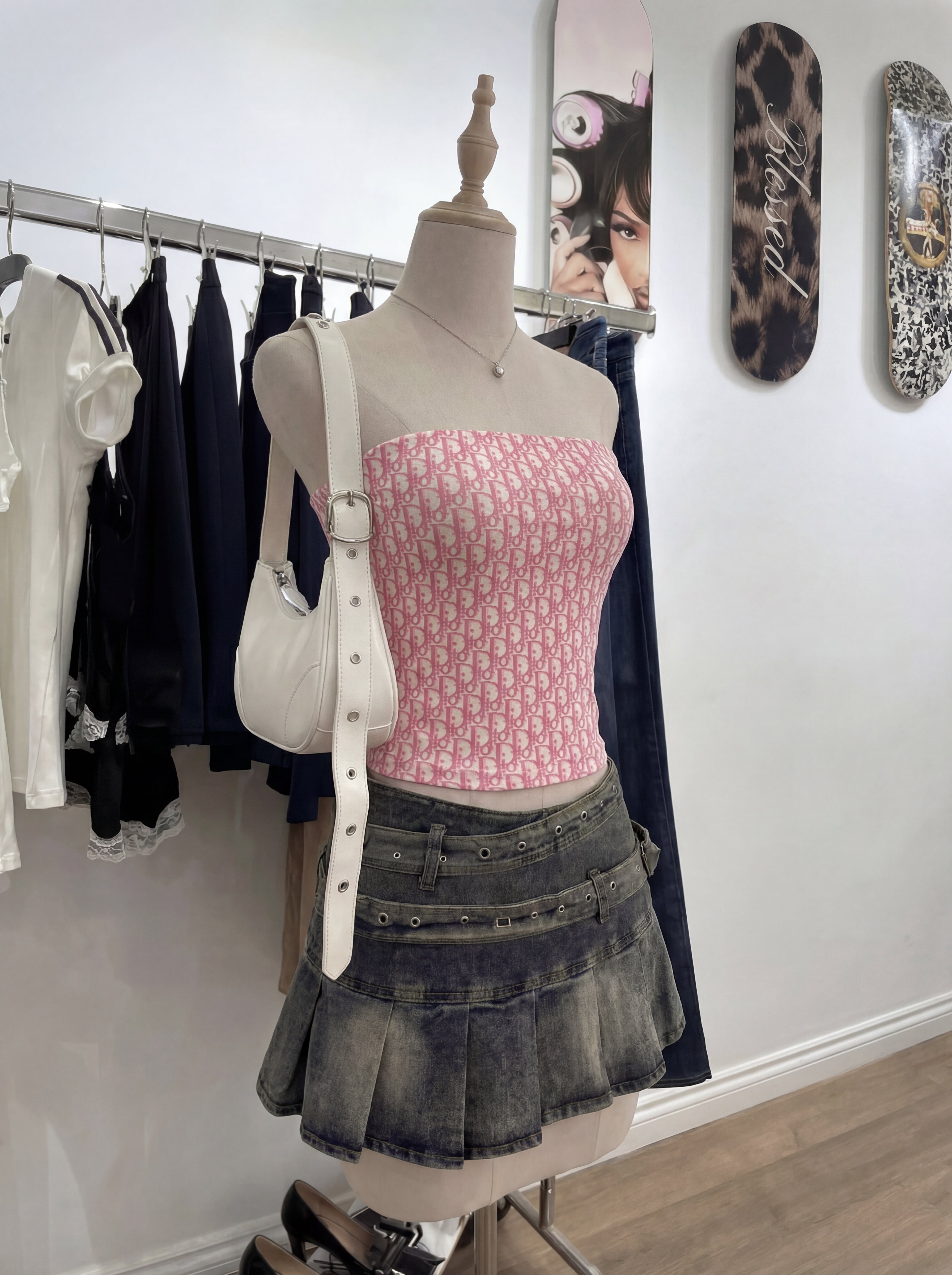 DIOR BLUE/ PINK MONOGRAM TOP